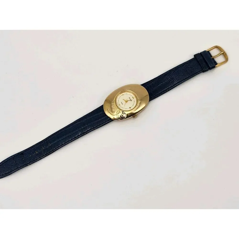 Rare Vintage Benrus Goldtone Rose Bezel Watch for Ladies Luxury Dress Watch